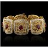 Image 1 : 14KT Yellow Gold 10.12ctw Ruby and Diamond Bracelet