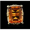 Image 1 : 14KT Yellow Gold 35.61ct Citrine and Diamond Ring