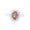 Image 1 : 14KT White Gold 1.73ct Brown Sapphire and Diamond Ring