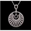 Image 2 : 14KT White Gold 1.63ctw Diamond Pendant With Chain