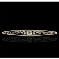 14KT Two-Tone Gold 0.70ctw Diamond Brooch