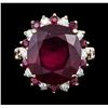 Image 1 : 14KT Yellow Gold 15.25ctw Ruby and Diamond Ring