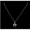 Image 1 : 14KT White Gold 3.26ct Black Diamond and Diamond Pendant With Chain