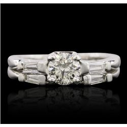 Platinum 0.84ctw Diamond Ring Wedding Set