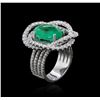 Image 3 : 14KT White Gold 4.27ct Emerald and Diamond Ring