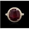 Image 1 : 14KT Yellow Gold 10.22ct Ruby and Diamond Ring