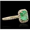Image 2 : 14KT Yellow Gold 2.06ct Emerald and Diamond Ring
