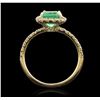 Image 3 : 14KT Yellow Gold 2.06ct Emerald and Diamond Ring