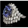 Image 3 : 14KT White Gold 6.74ct Tanzanite and Diamond Ring