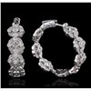 Image 1 : 14KT White Gold 4.37ctw Diamond Hoop Earrings