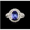 Image 1 : 14KT White Gold 2.03ct Tanzanite and Diamond Ring