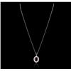 Image 2 : 14KT White Gold 3.18ct Ruby and Diamond Pendant With Chain