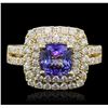 Image 1 : 14KT Yellow Gold 1.76ct Tanzanite and Diamond Ring