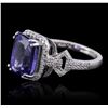 Image 2 : 14KT White Gold 3.40ct Tanzanite and Diamond Ring