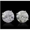 Image 1 : 14KT White Gold 3.27ctw Diamond Stud Earrings