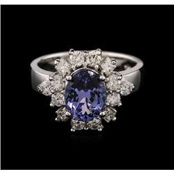 14KT White Gold 2.24ct Tanzanite and Diamond Ring