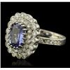 Image 2 : 14KT White Gold 2.46ct Tanzanite and Diamond Ring