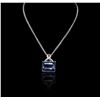 Image 1 : 14KT White Gold 50.96ct Topaz and Diamond Pendant With Chain