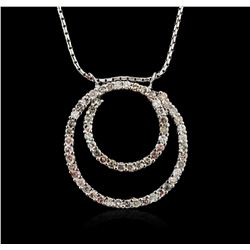 14KT White Gold 1.12ctw Diamond Pendant With Chain