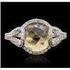 Image 1 : 14KT White Gold 3.55ct Citrine and Diamond Ring