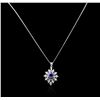 Image 2 : 14KT White Gold 2.77ct Tanzanite and Diamond Pendant With Chain