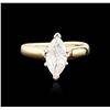 Image 1 : 14KT Two-Tone Gold 1.51ct Marquise Cut Diamond Solitaire Ring