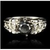Image 1 : 14KT White Gold 1.10ct Black and White Diamond Ring