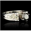Image 2 : 14KT White Gold 1.10ct Black and White Diamond Ring