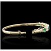 Image 3 : 14KT Yellow Gold 3.25ctw Emerald and Diamond Bracelet