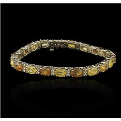 14KT Yellow Gold 19.40ctw Sapphire and Diamond Bracelet