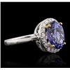 Image 2 : 14KT Two-Tone Gold 3.90ct Tanzanite and Diamond Ring