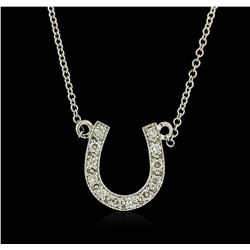 14KT White Gold 0.23ctw Diamond Pendant With Chain