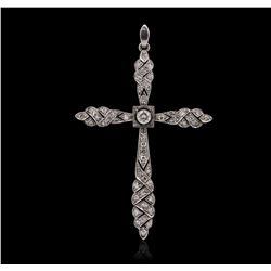 14KT White Gold Diamond Cross Pendant