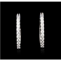 14KT White Gold 1.62ctw Diamond Hoop Earrings