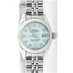 Ladies Rolex Stainless Steel Diamond DateJust Wristwatch