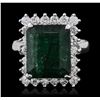 Image 1 : 14KT White Gold 7.86ct Emerald and Diamond Ring