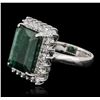 Image 2 : 14KT White Gold 7.86ct Emerald and Diamond Ring
