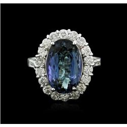 14KT White Gold 4.44ct Tanzanite and Diamond Ring