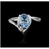 Image 1 : 14KT White Gold 1.00ct Topaz and Diamond Ring