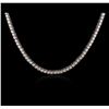 Image 2 : 18KT White Gold 6.30ctw Diamond Necklace