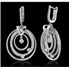 Image 2 : 14KT White Gold 1.74ctw Diamond Earrings