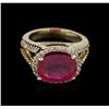 Image 1 : 14KT Yellow Gold 4.86ct Ruby and Diamond Ring