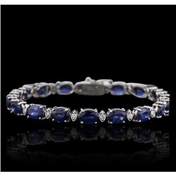 14KT White Gold 19.80ctw Sapphire and Diamond Bracelet