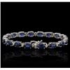 Image 2 : 14KT White Gold 19.80ctw Sapphire and Diamond Bracelet