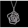 Image 1 : 14KT White Gold 0.94ctw Diamond Pendant With Chain
