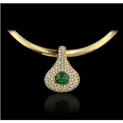 18KT Yellow Gold 3.00ct Emerald and Diamond Enhancer