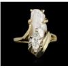 Image 1 : 14KT Yellow Gold 1.91ct Opal & Diamond Ring