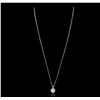 Image 2 : 14KT White Gold 1.02ctw Diamond Pendant With Chain