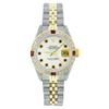 Image 1 : Ladies Rolex Two-Tone Diamond and Ruby DateJust Wristwatch