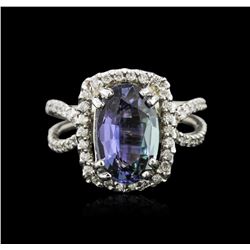 14KT White Gold 3.11ct Tanzanite and Diamond Ring